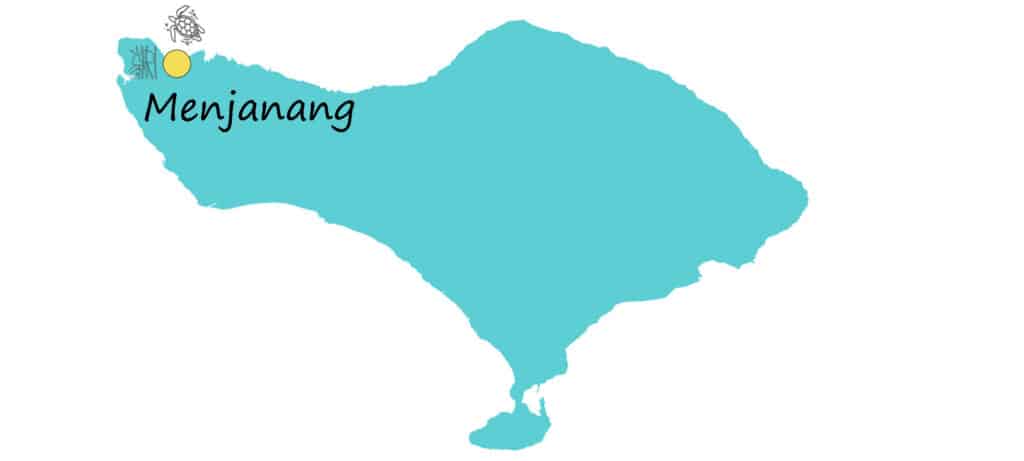 locatie van menjangan eiland op de kaart van bali