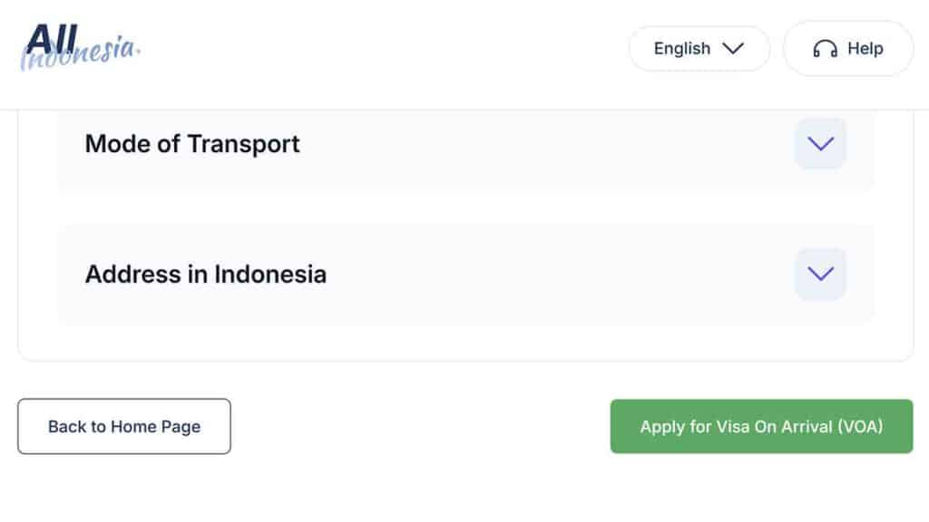 all indonesia arrival card