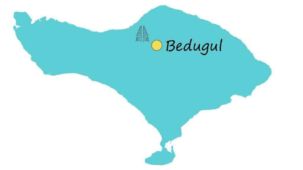 locatie bedugul op de kaart van bali
