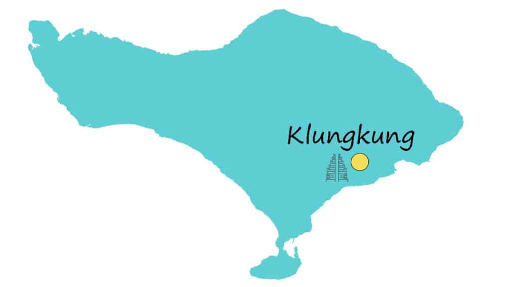 klungkung op de kaart van bali