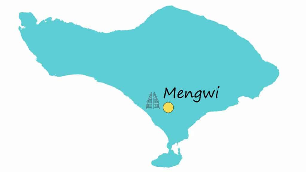 mengwi op de kaart van bali