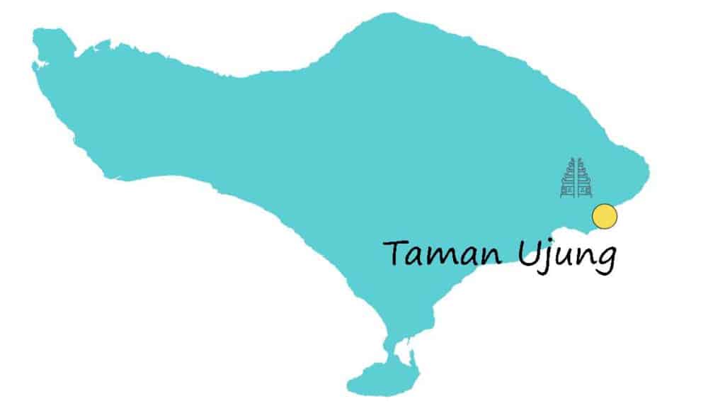 taman ujung op de kaart van bali