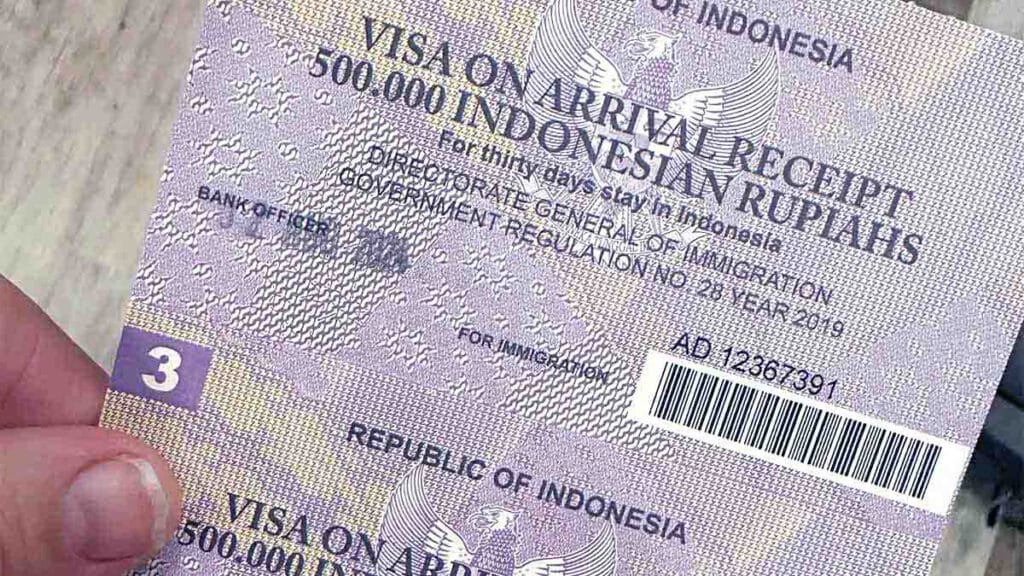 receipt visa on arrival
